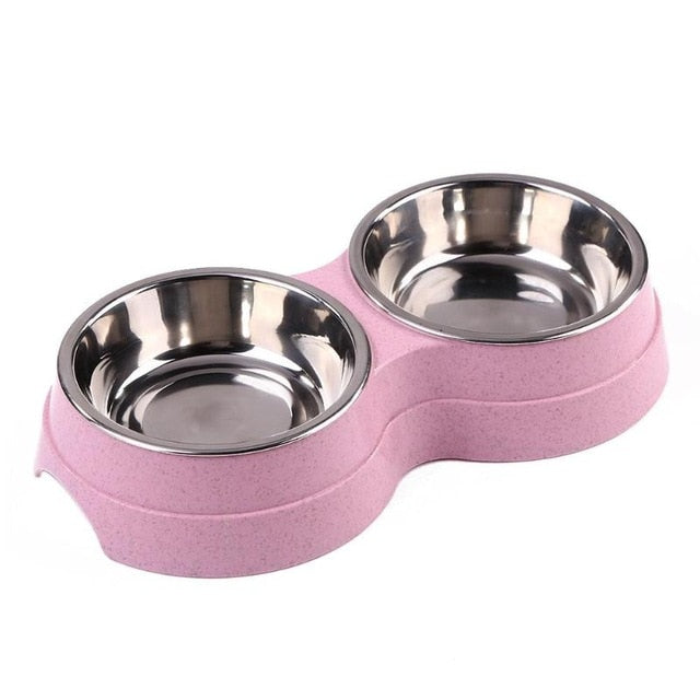 Pet Double Bowl Water & Food Feeder