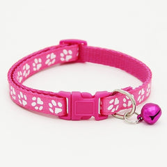 Pet Collar Paw Footprint + Removable Bell