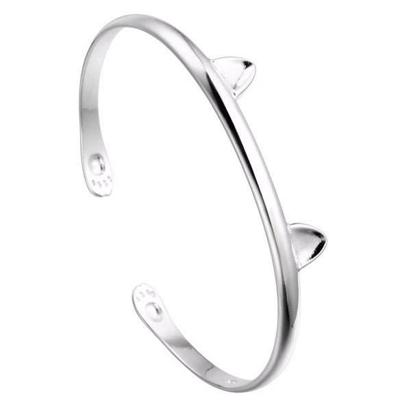 Real 925 Cute Kitty Cat Ear Paw Bracelet
