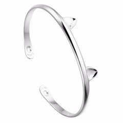 Real 925 Cute Kitty Cat Ear Paw Bracelet