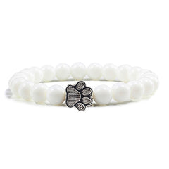 Paw Footprint Charm Stones Bracelet