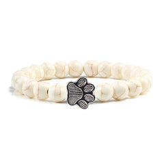 Paw Footprint Charm Stones Bracelet