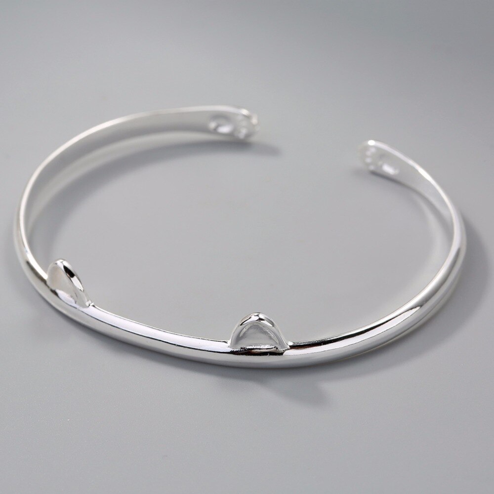 Real 925 Cute Kitty Cat Ear Paw Bracelet