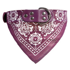 Adjustable Dog Printed Leather Bandana