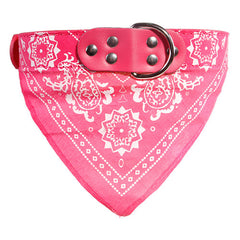Adjustable Dog Printed Leather Bandana