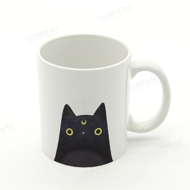 Kawaii Tumblr Cat Face Ceramic Mug