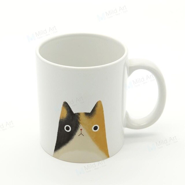 Kawaii Tumblr Cat Face Ceramic Mug
