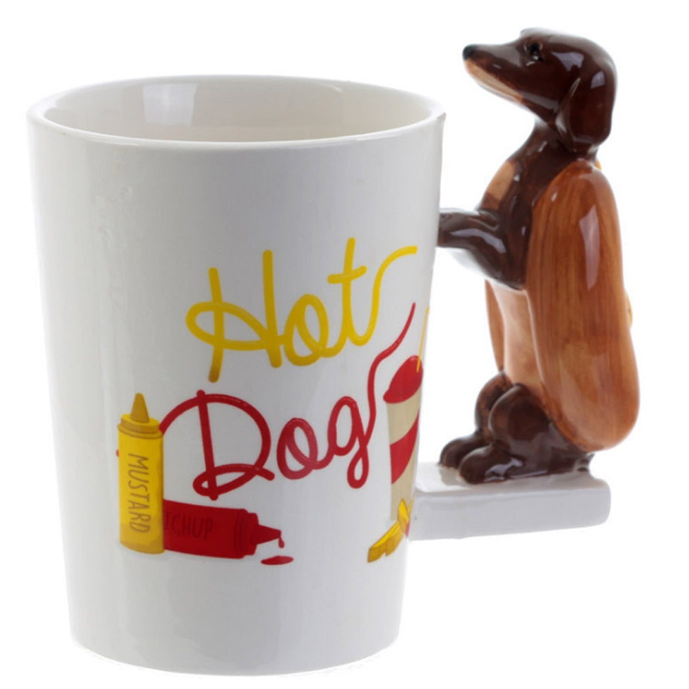 3D Hot Dog Coffee Ceramic Mug
