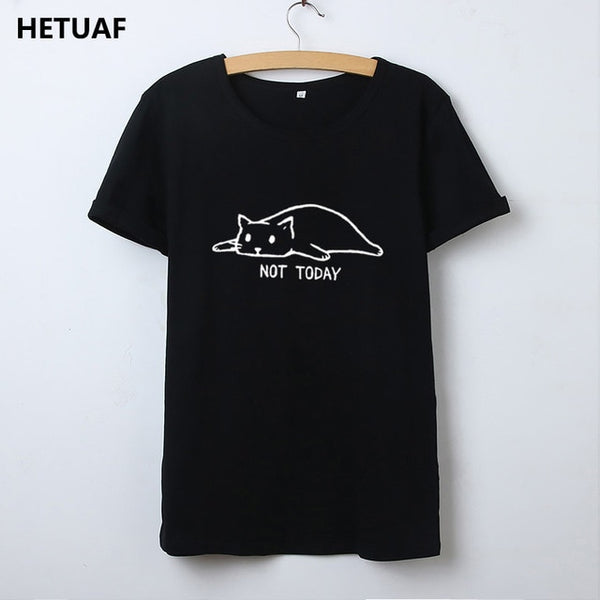 Not Today Funny Kitty Tshirt