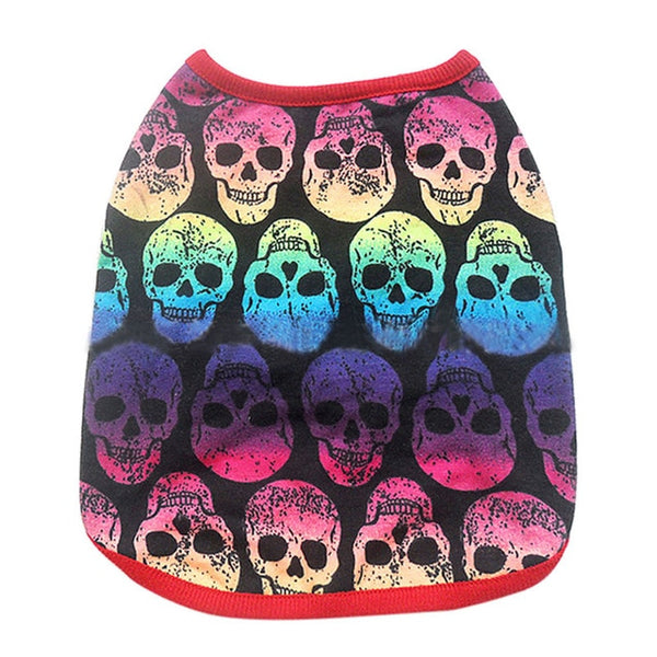 Cotton Punk Skull Print Vest