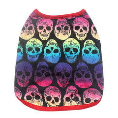 Cotton Punk Skull Print Vest